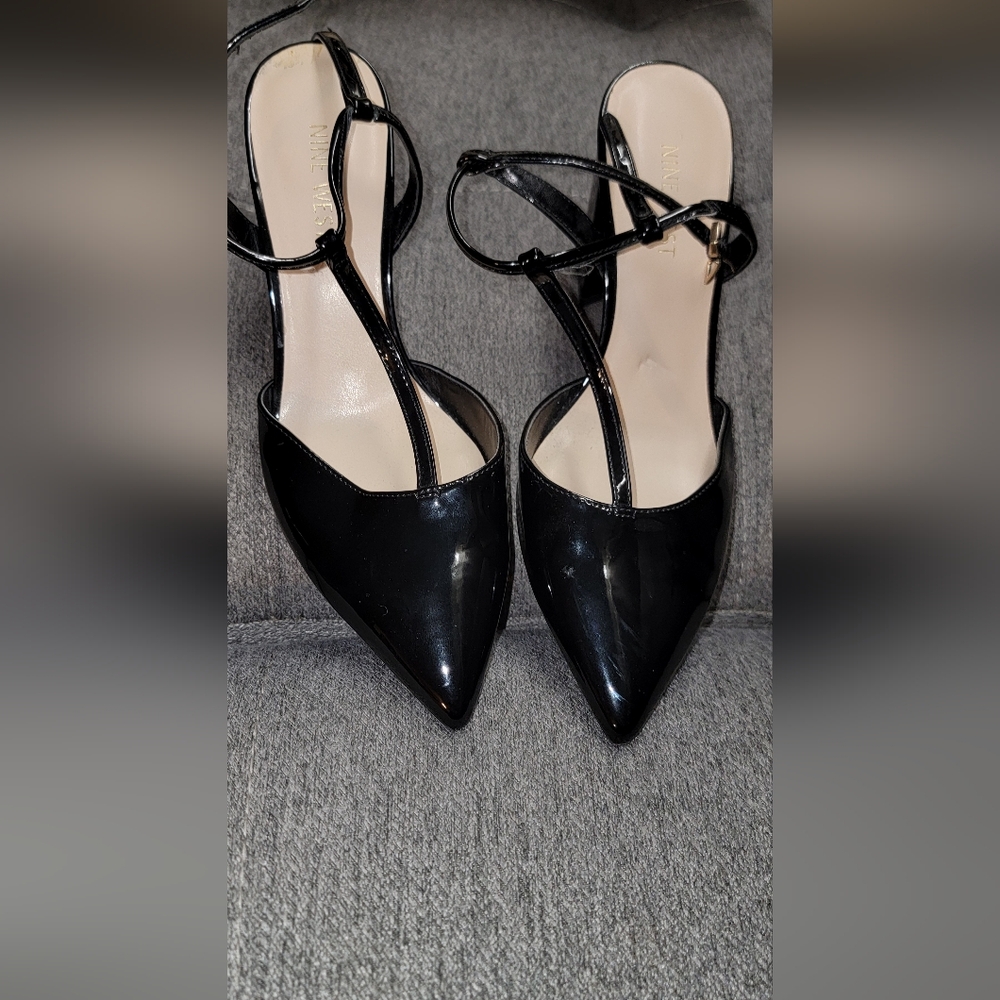Nine West Black Strappy Heels